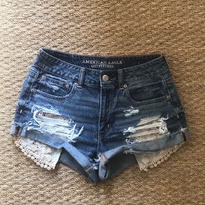 High waisted denim shorts